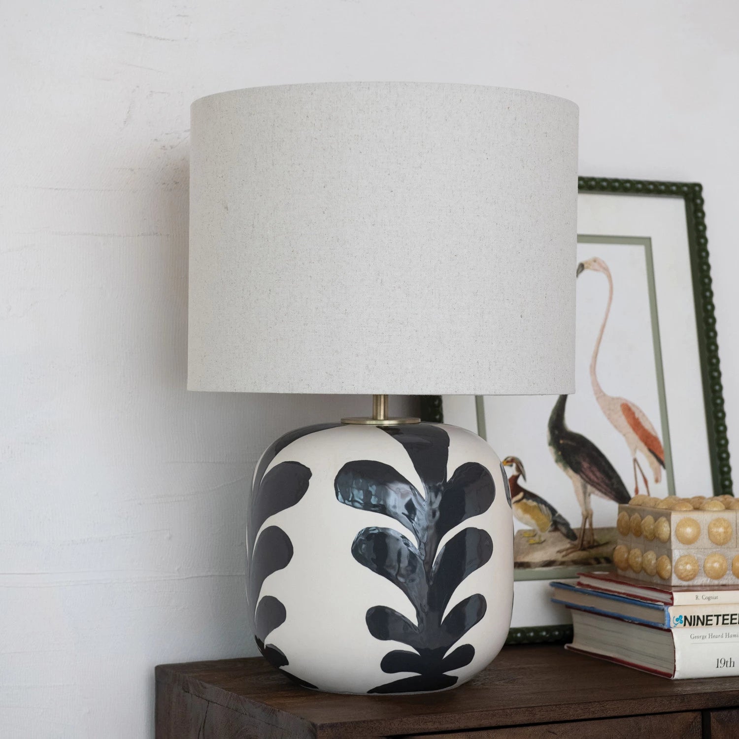 Abstract Design Stoneware Table Lamp