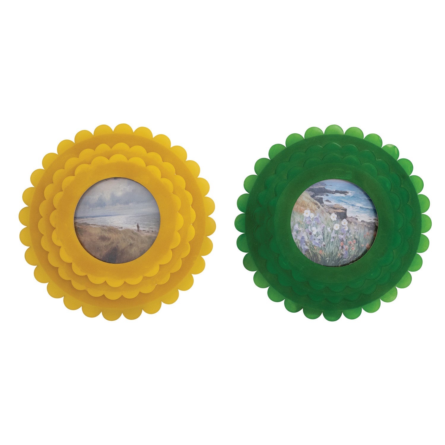 Round Resin Scalloped Photo Frame