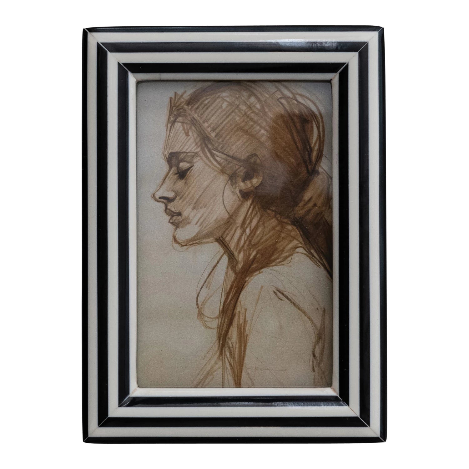 Black & White Striped Photo Frame