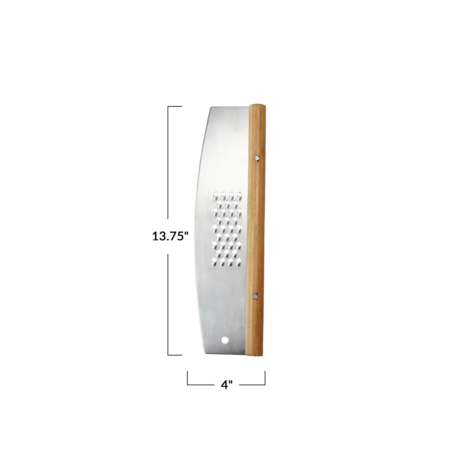 Stainless Steel & Rubberwood Pizza Cutter with Grater