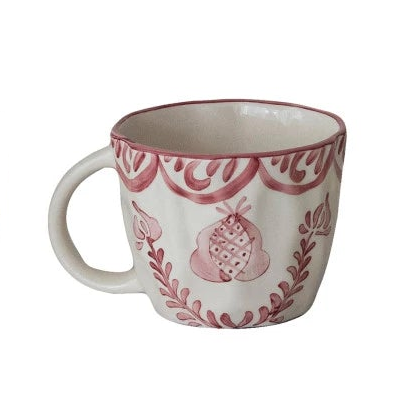 Organic Shaped Mug with Botanical Design