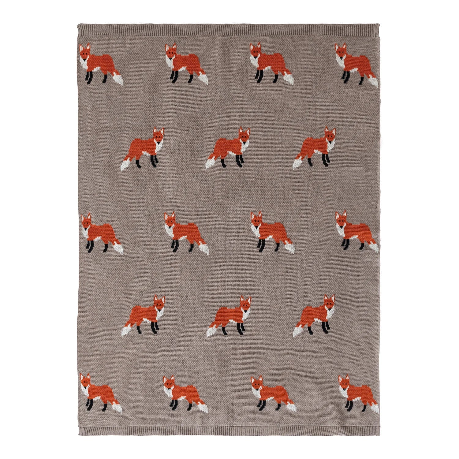 Foxes Knit Baby Blanket