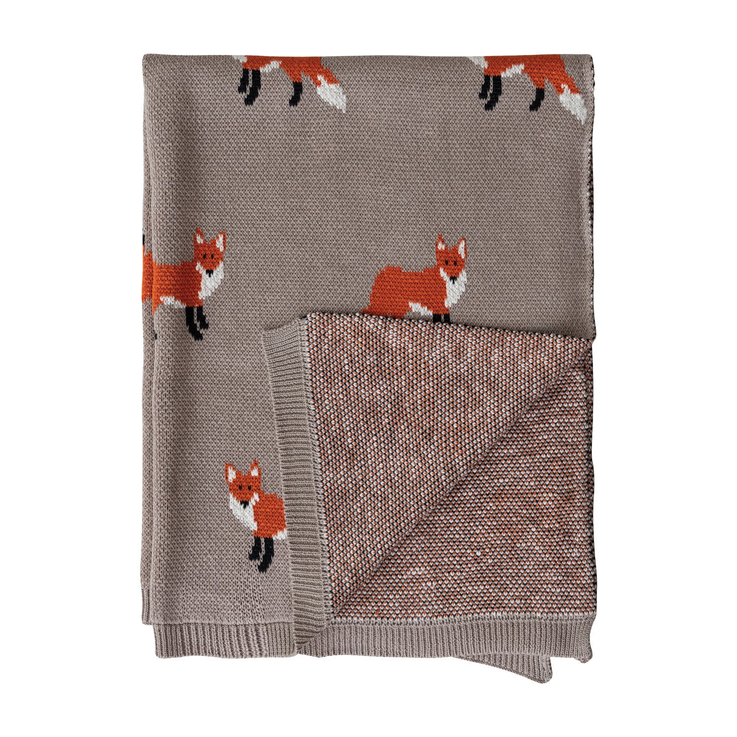Foxes Knit Baby Blanket