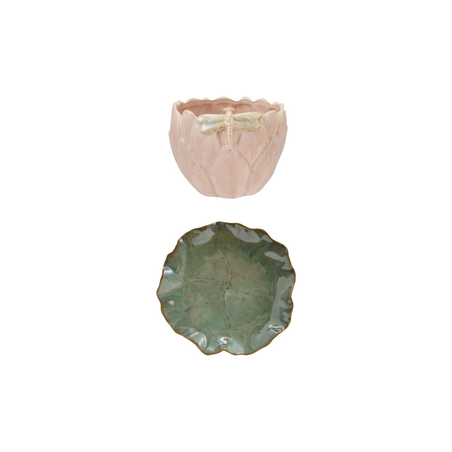Flower Shaped Planter & Saucer