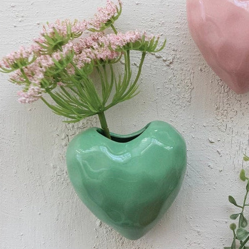 Stoneware Heart Organic Shaped Mini Vase with Magnet