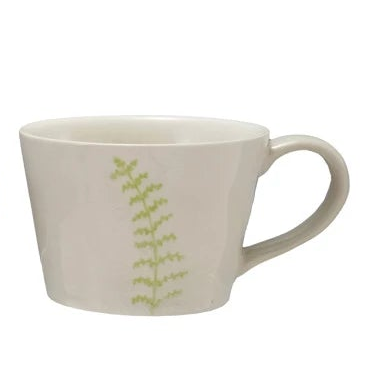 Debossed Stoneware Mug with Botanicals