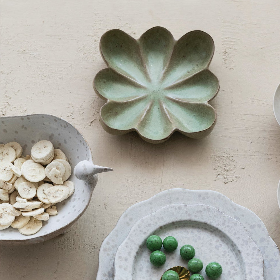 Stoneware Flower Shaped Dish