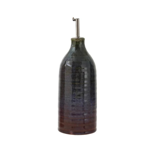 Stoneware Oil Cruet with Stainless Steel Spout