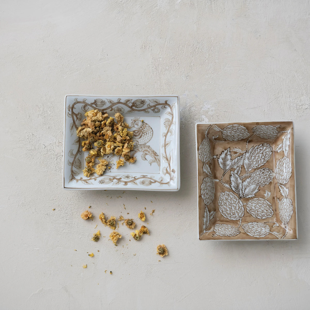 Hand-Painted Stoneware Dish