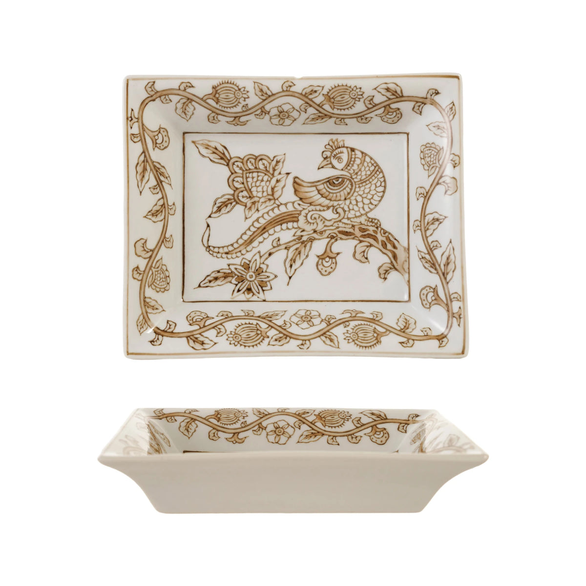 Hand-Painted Stoneware Dish