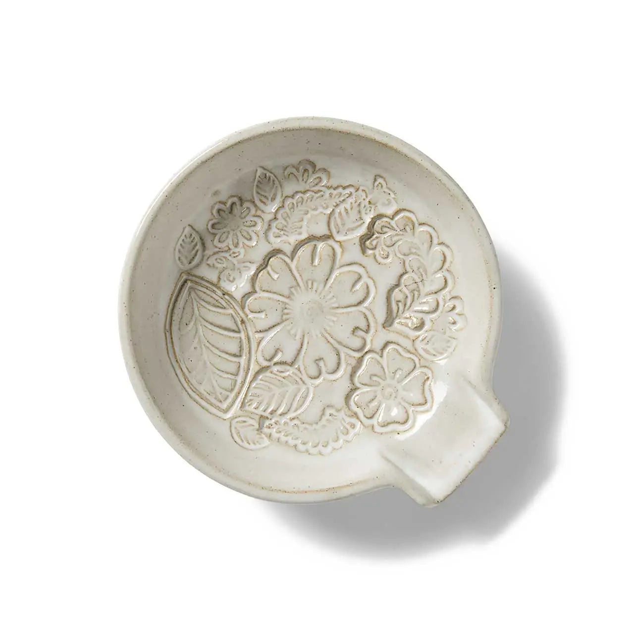 Pressed Blossom Ceramic Spoon Rest