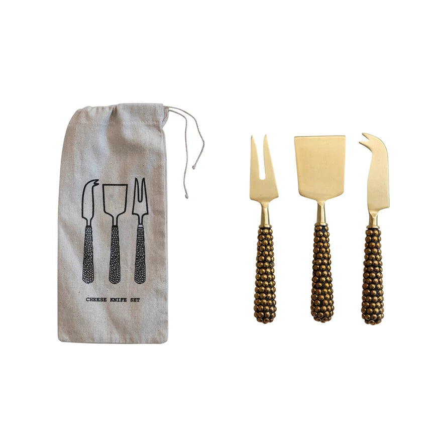 Cheese Knives with Beaded Handle