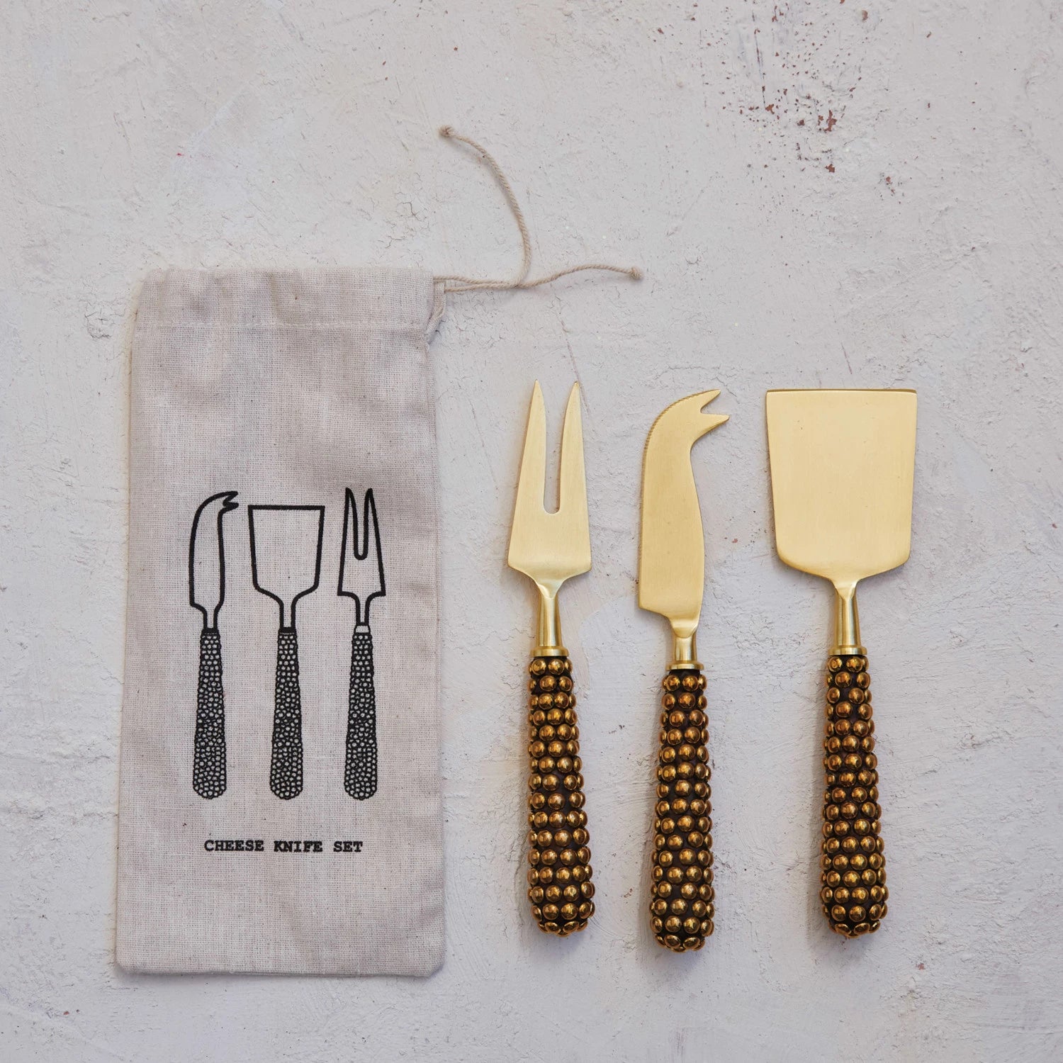 Cheese Knives with Beaded Handle