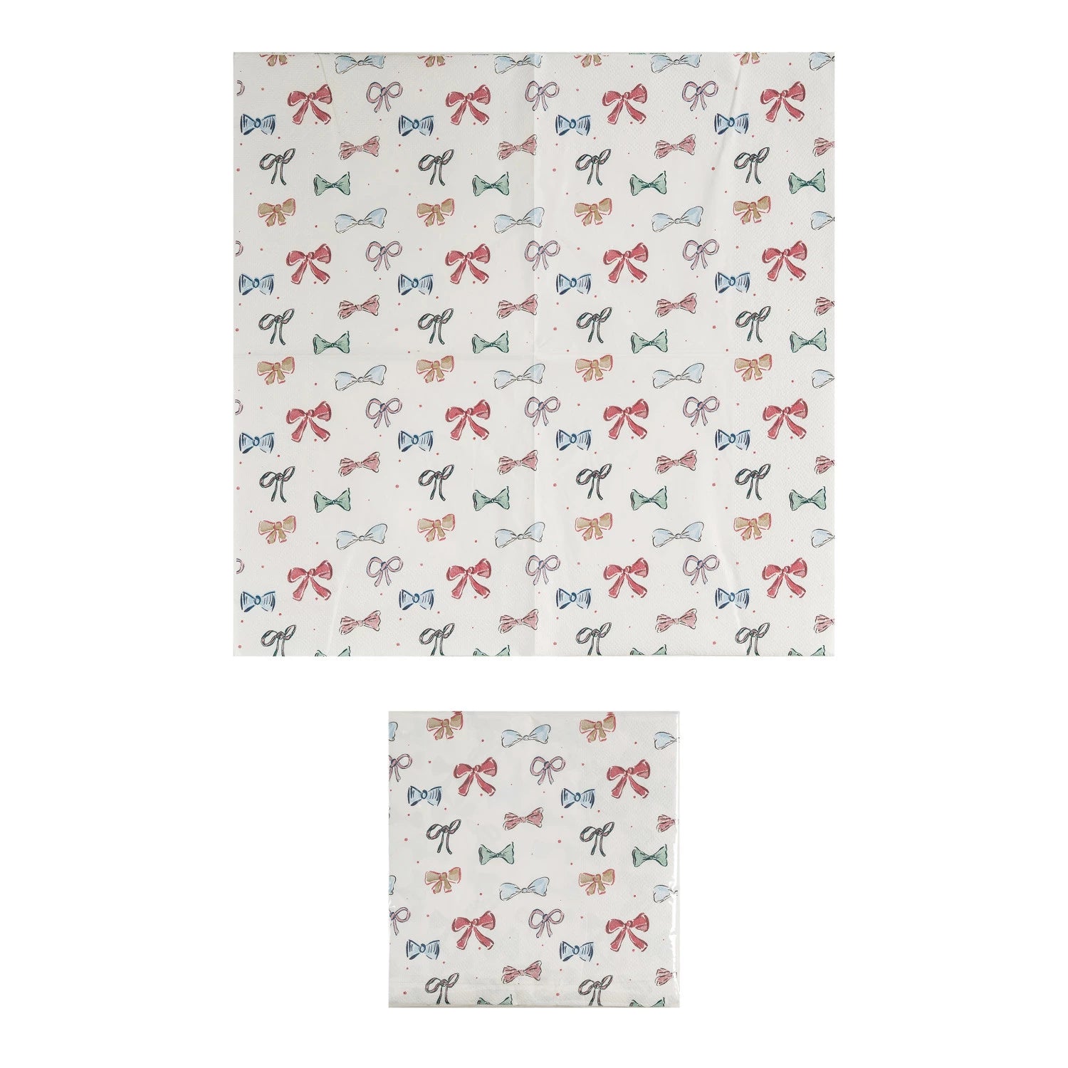 Paper Napkins with Bows Pattern