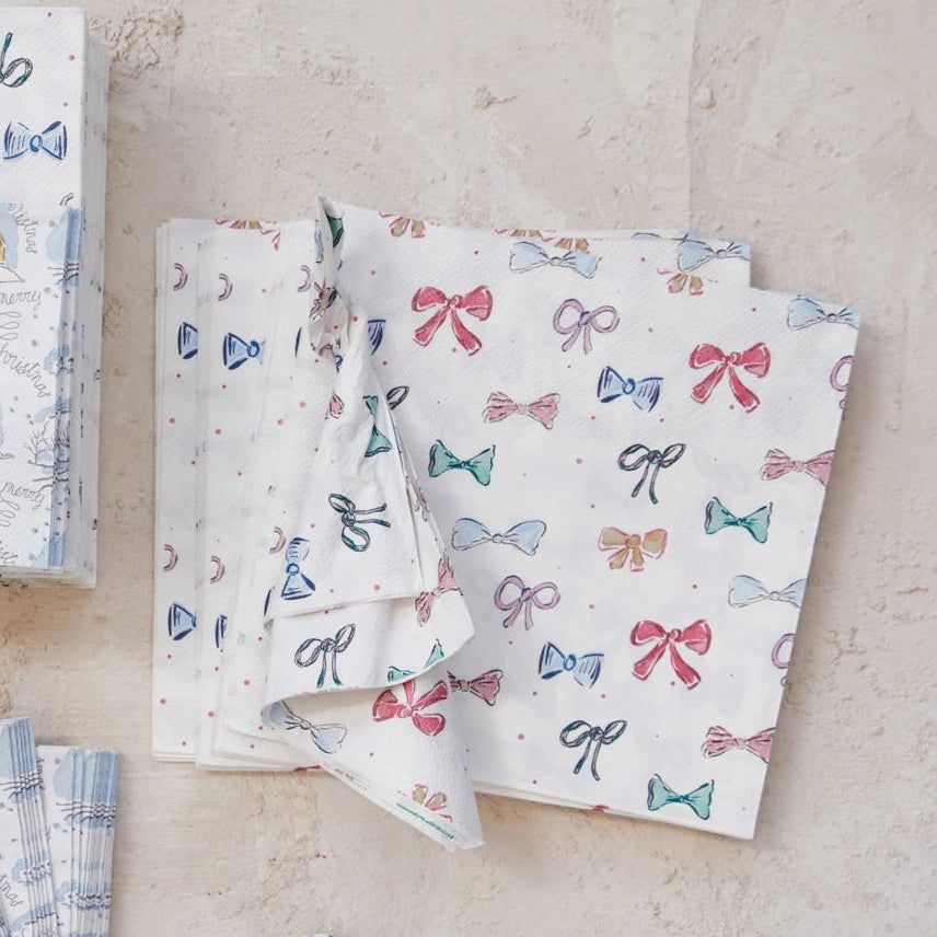 Paper Napkins with Bows Pattern
