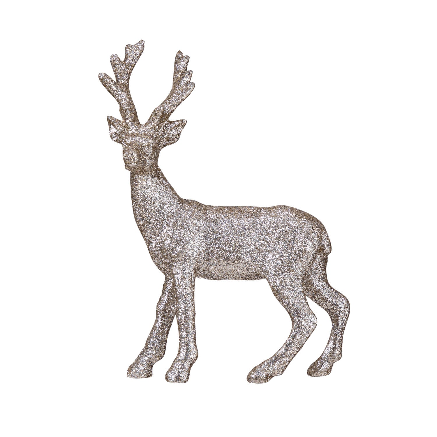 Resin Buck with Glitter, Silver Finish