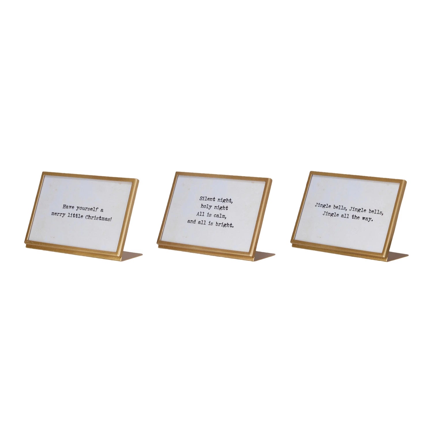 Metal & Glass Frame with Easel & Saying, Gold Finish, 3 Styles
