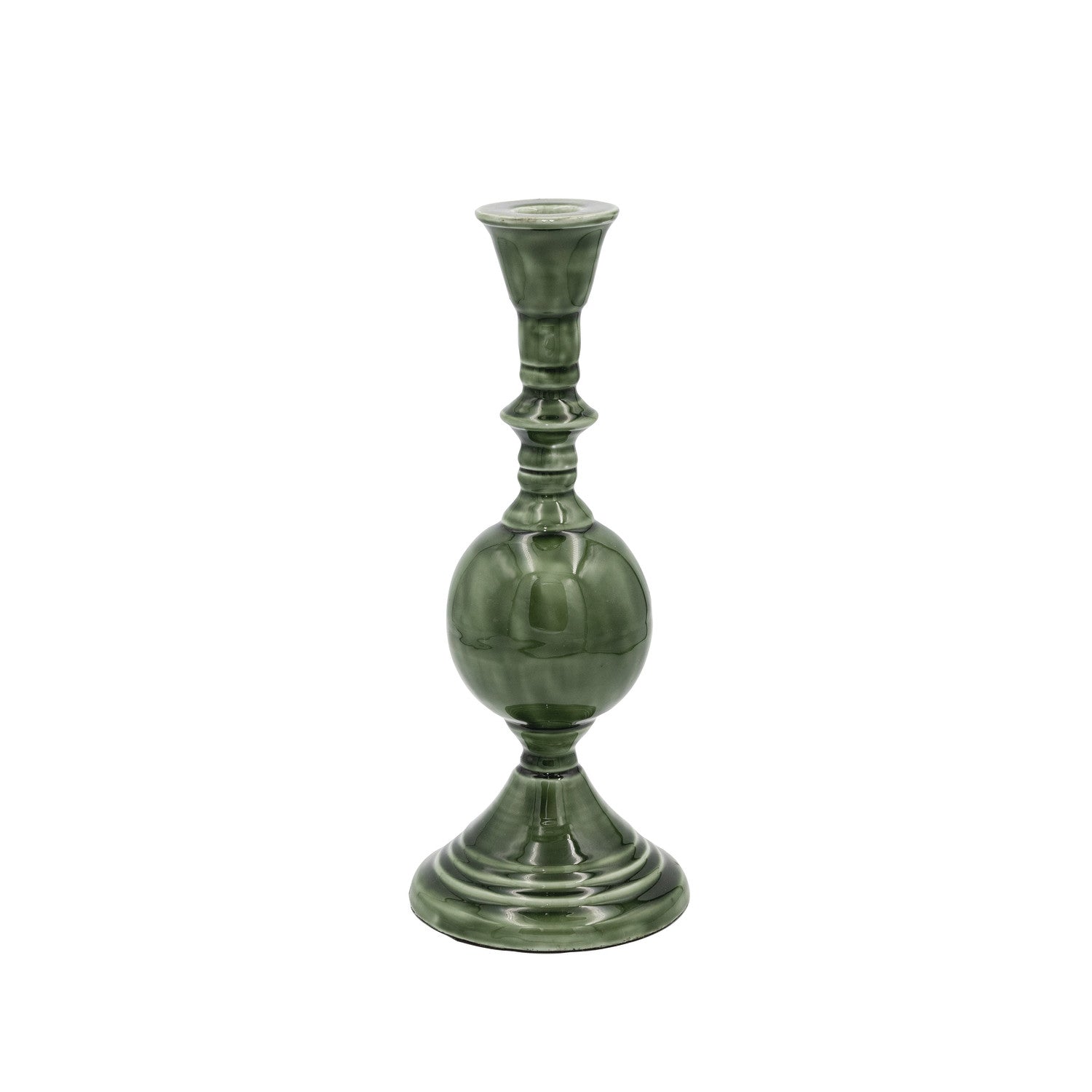 Green Enameled Metal Taper Holder