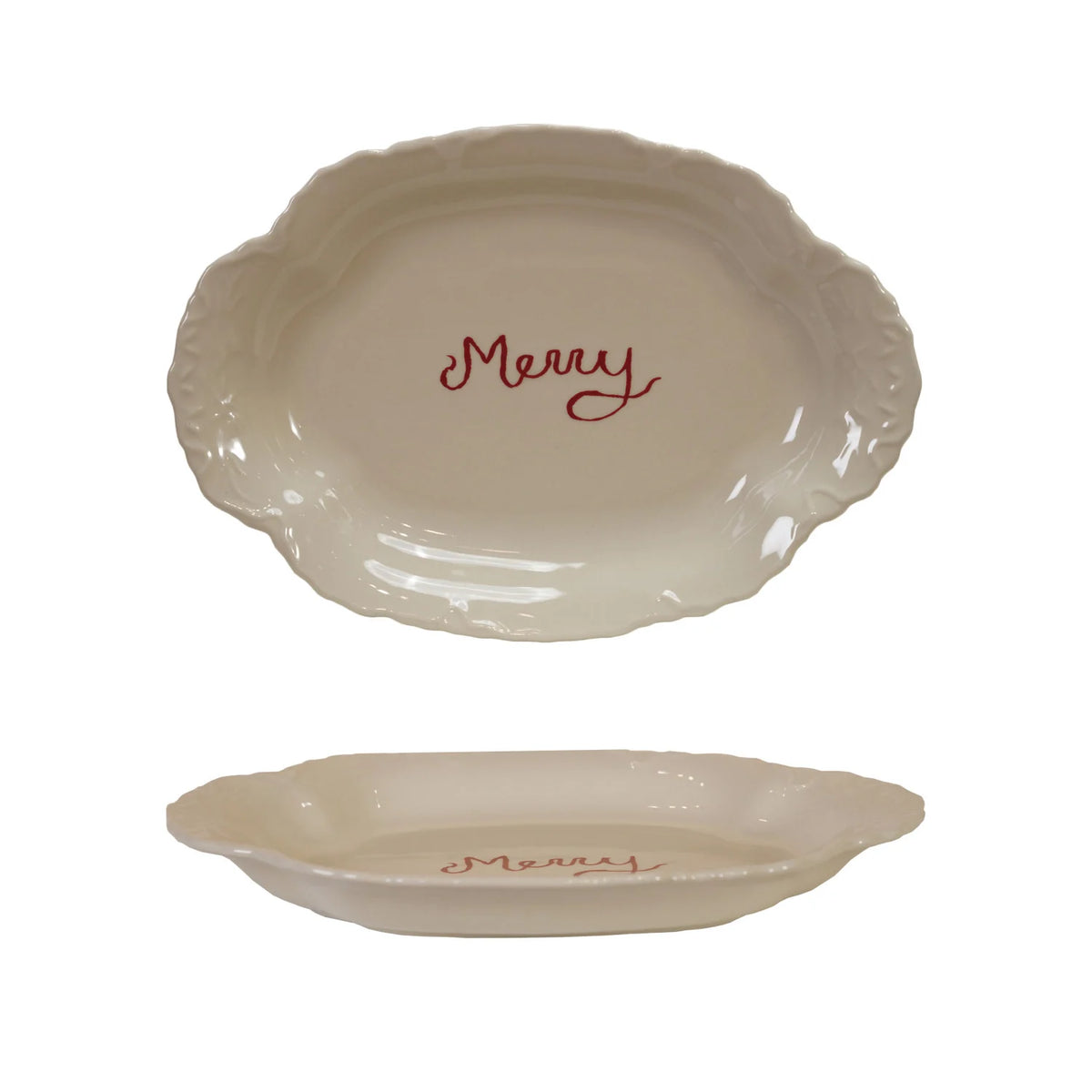 "Merry" Scalloped Platter