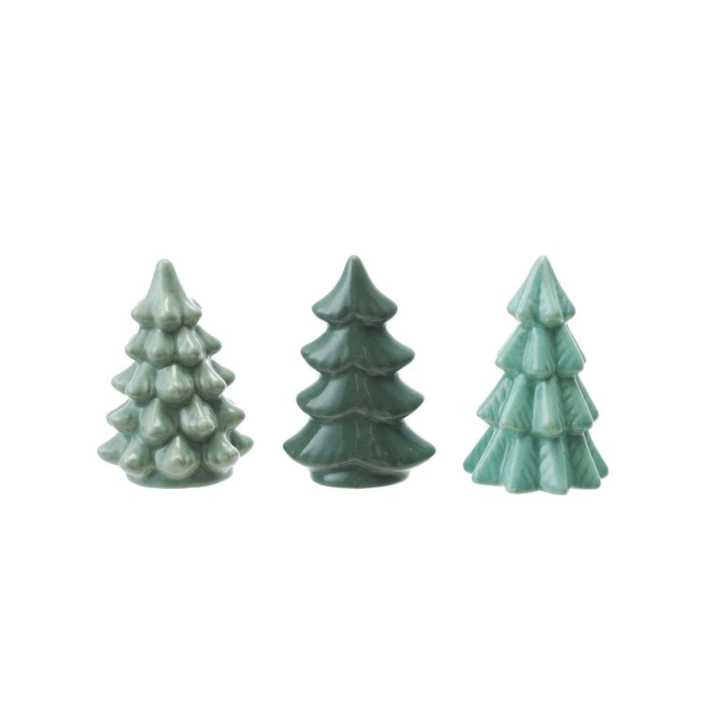 Green Mini Stoneware Trees