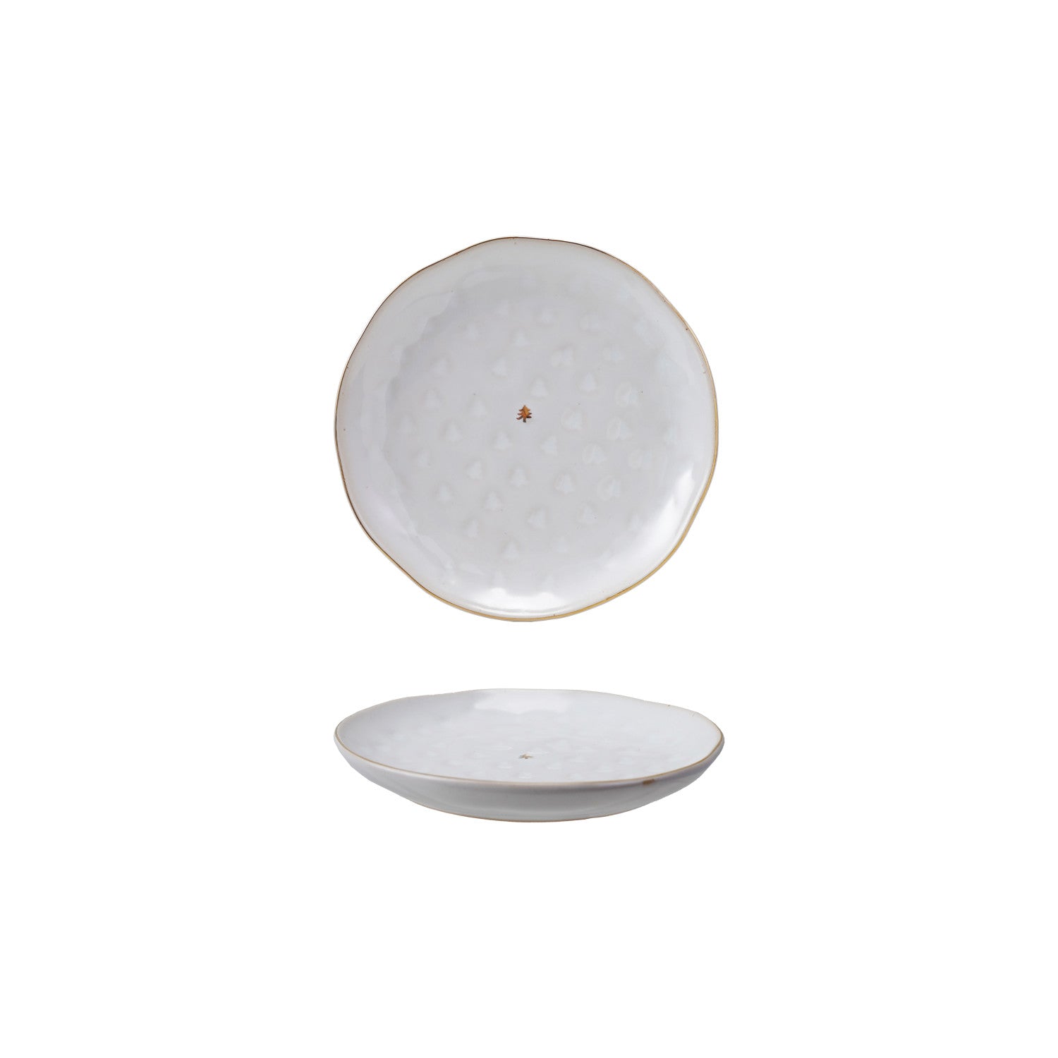 Stoneware Plate with Tree