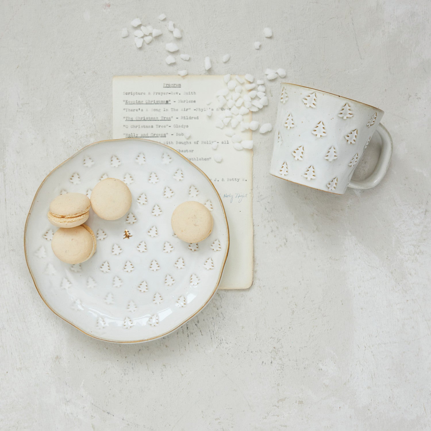 Stoneware Plate with Tree
