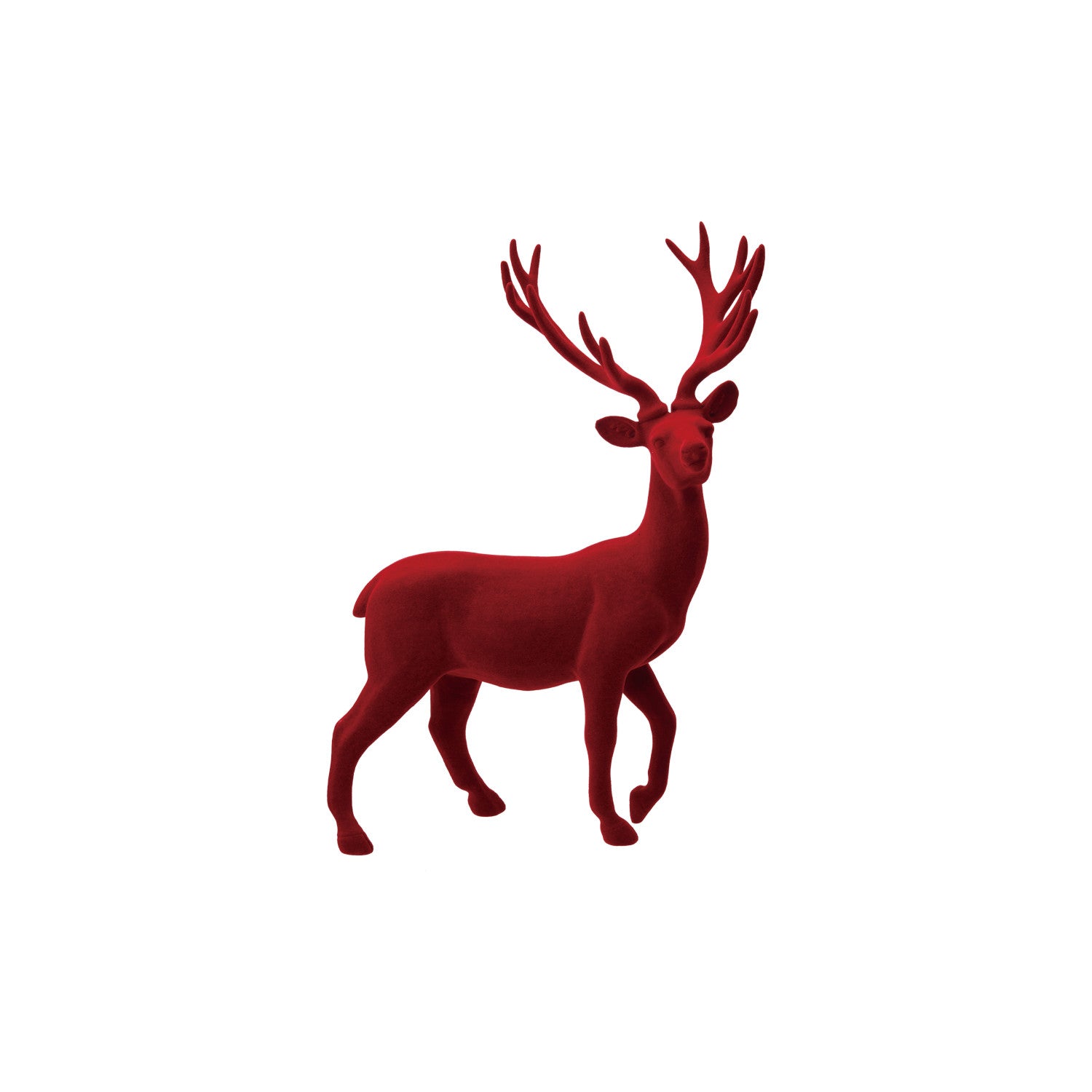 Flocked Resin Burgundy Velvet Deer