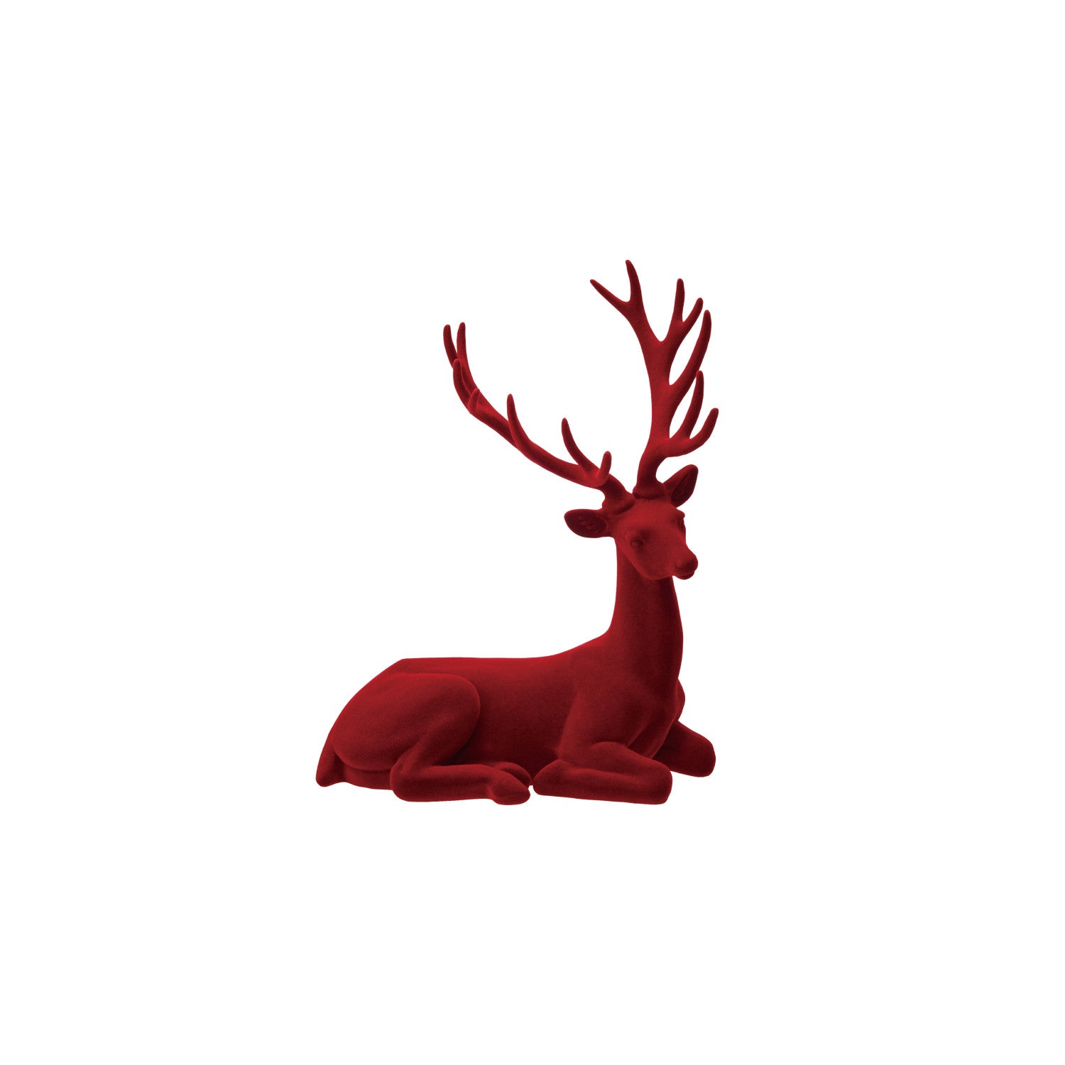 Flocked Resin Burgundy Velvet Deer