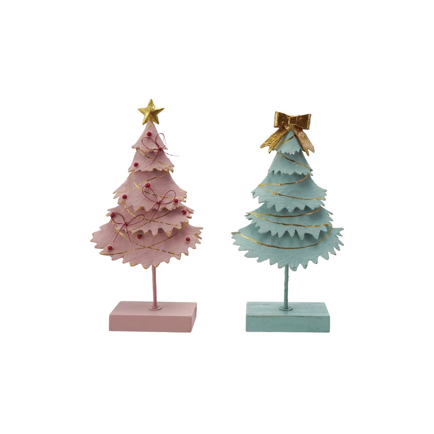 Metal Christmas Tree with Star and Bow