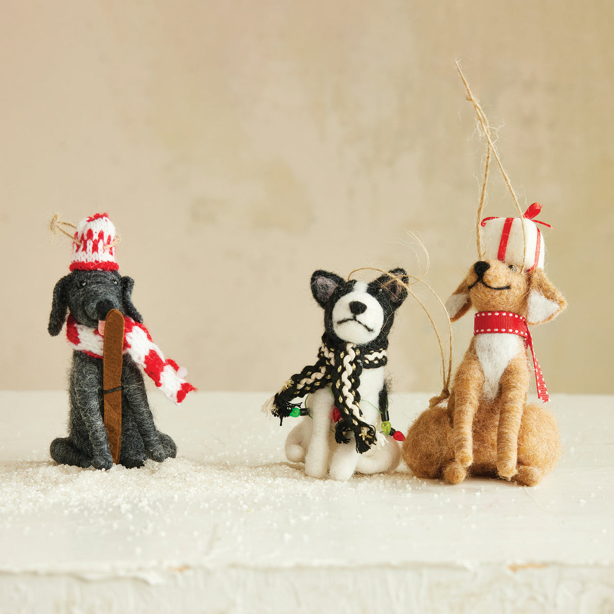 Handmade Wool Felt Dog Ornament