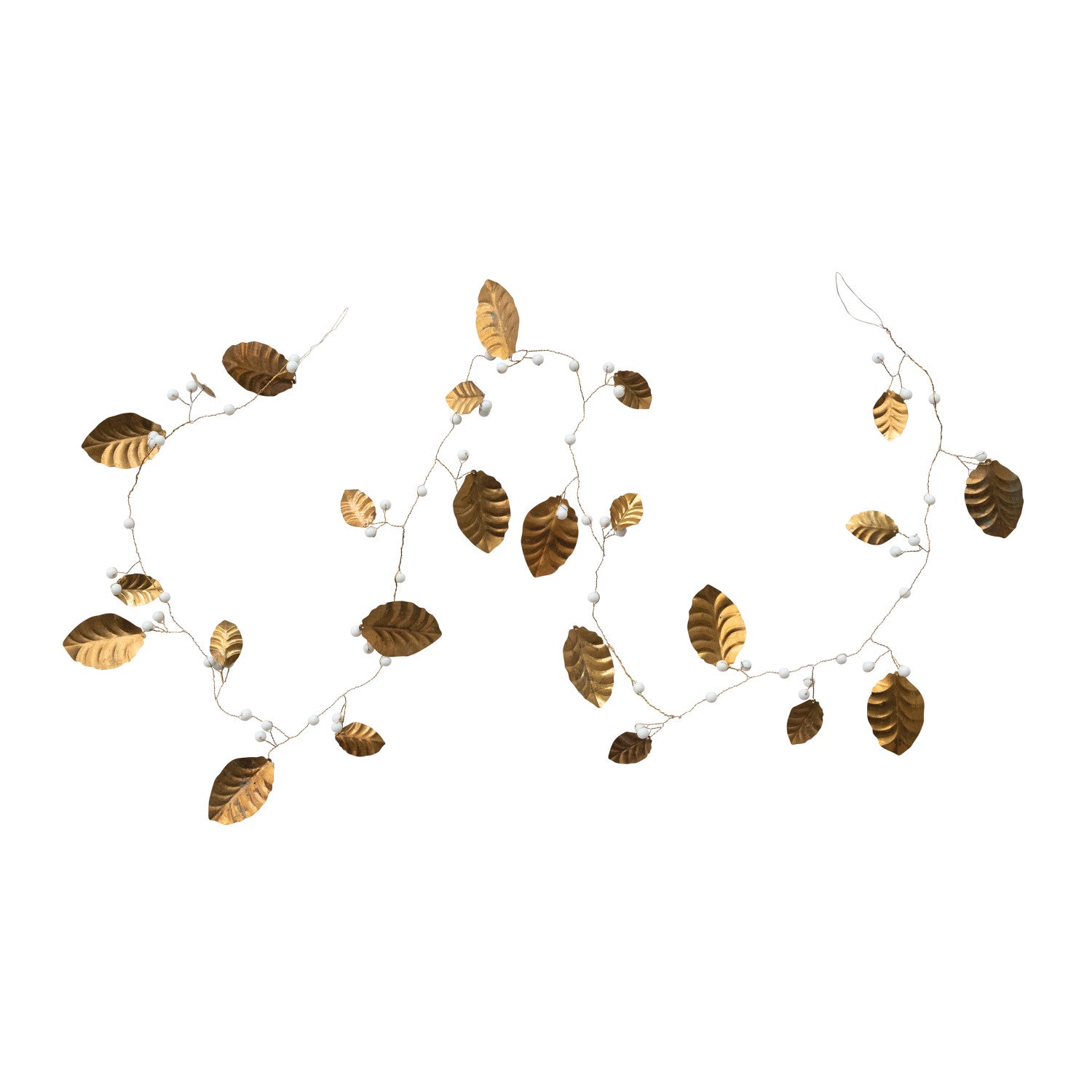 Brass Leaf & Acrylic Bead Garland