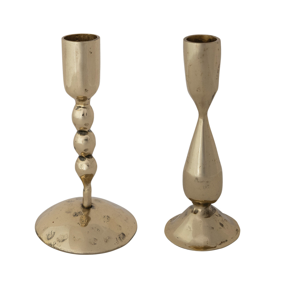 Brass Finish Hand-Forged Metal Taper Holders