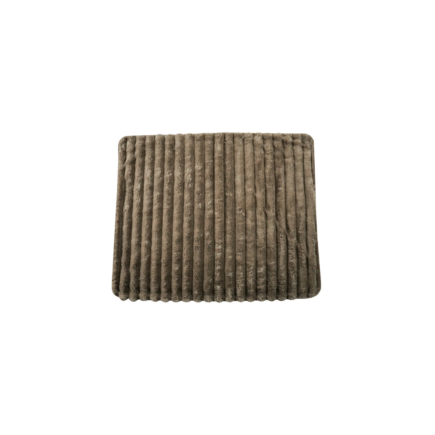 Brown Faux Fur Ribbed Throw