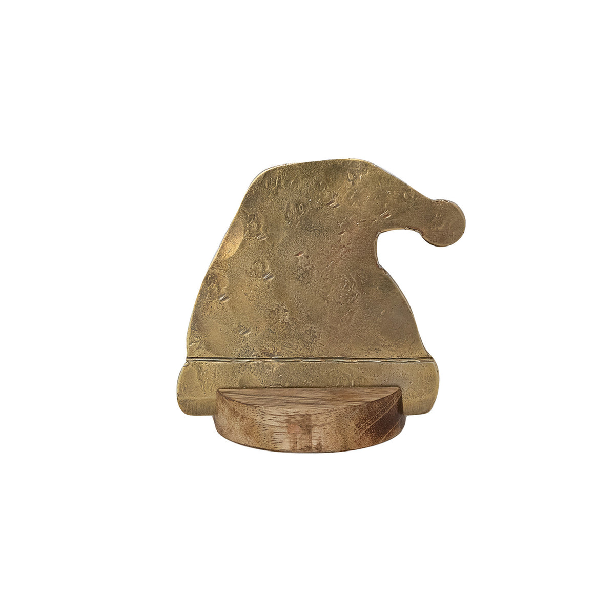 Hand-Forged Metal Santa Hat Shaped Cheese Knife with Mango Wood Stand