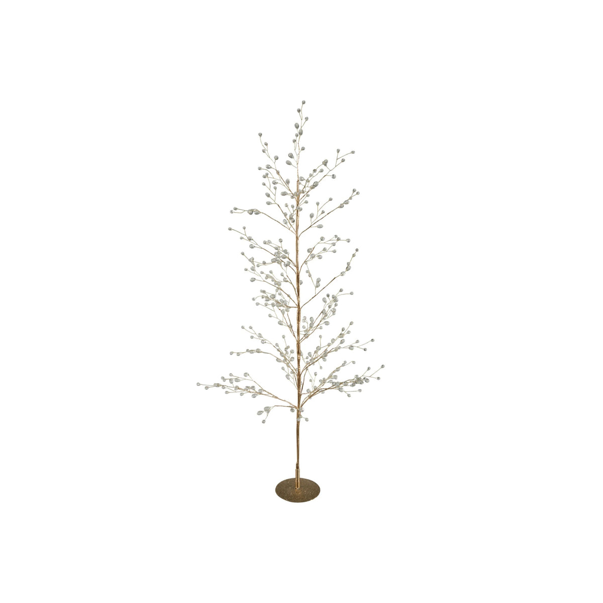Metal Wire Tree with Acrylic Jewels & Glitter, Gold Finish