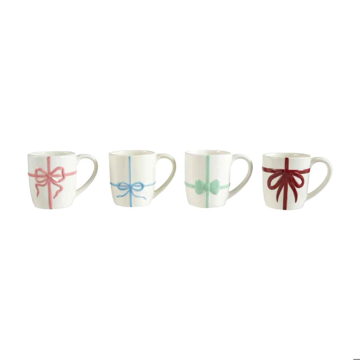 Stoneware Mug with Embossed Bow,