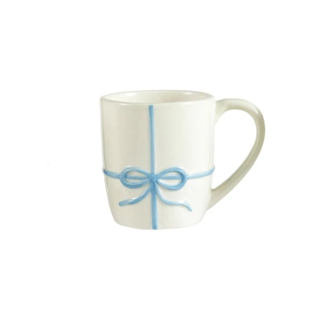 Stoneware Mug with Embossed Bow,