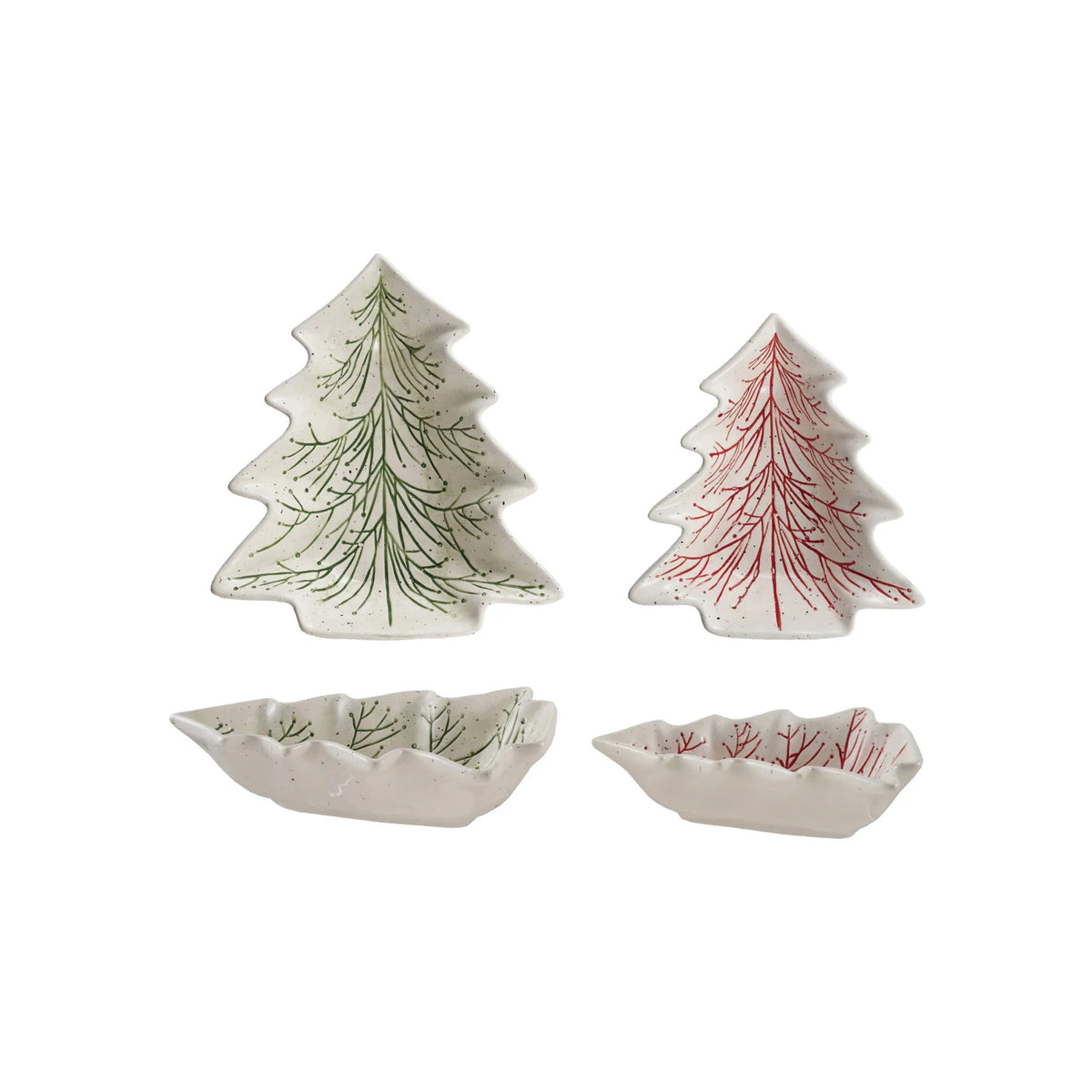Hand-Painted Ceramic Tree Shaped Dish