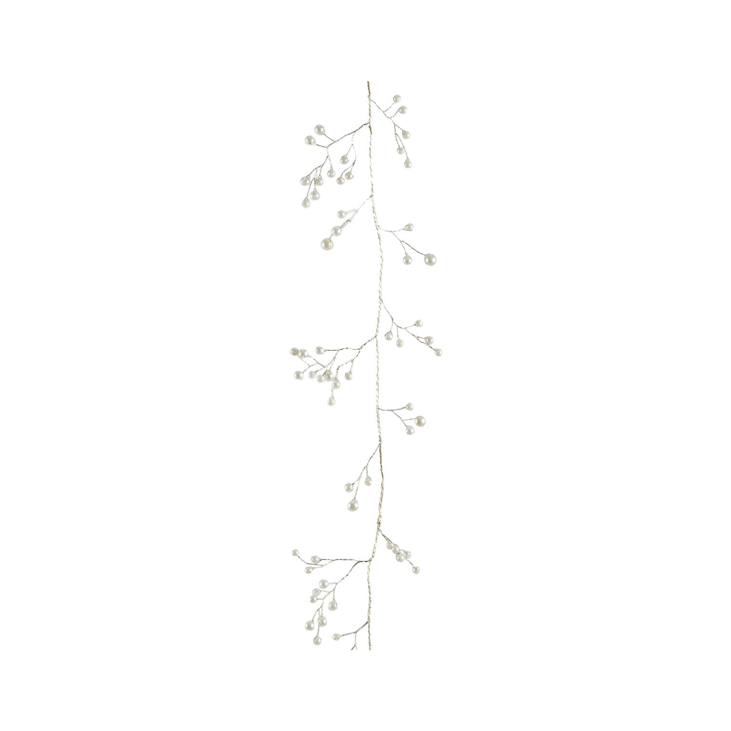 Metal Wire Garland with Faux Pearls, Gold Finish