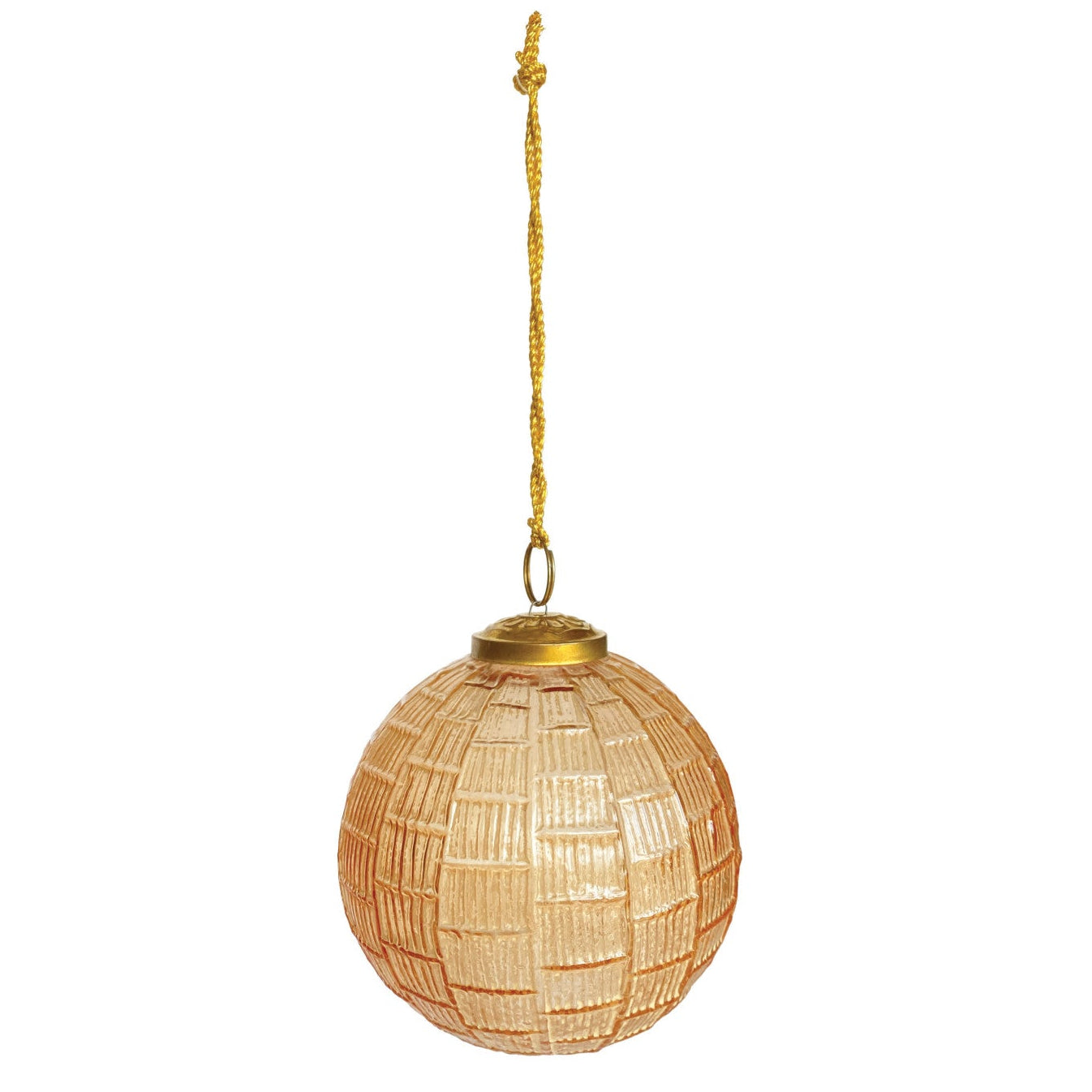 Bluch Color Embossed Glass Ball Ornament